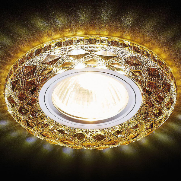 Купить Ambrella Встраиваемый точечный светильник со светодиодной лентой S288 BK хром/агат/MR16+3W(LED WHITE)