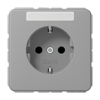 JUNG Штепсельная розетка SCHUKO 16A 250V~ с полем для надписи серая CD1520NAGR