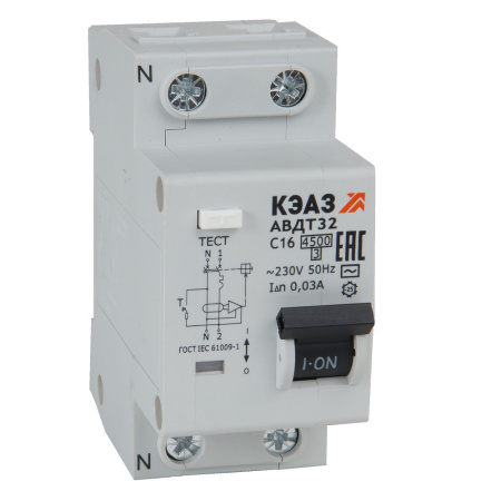 КЭАЗ АВДТ с защитой от сверхтоков АВДТ32-23C32-AC-УХЛ4 (2P, C32, 100mA) 4,5кА