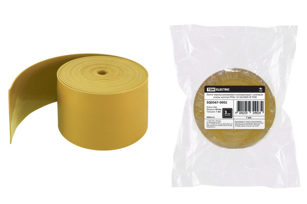TDM Лента термоусаживаемая, желтая ЛТИк-10-50х5000-Ж SQ0567-0002