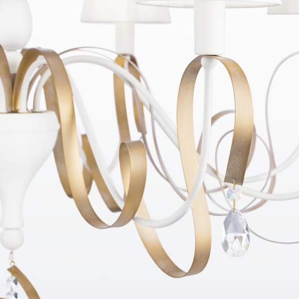 Maytoni Elegant Intreccio Белый с Золотом Люстра 8xE14 40W ARM010-08-W Купить Maytoni Elegant Intreccio Белый с Золотом Люстра 8xE14 40W ARM010-08-W