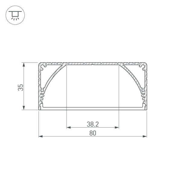 Купить Arlight Профиль с экраном ALU-POWER-W80N-2000 ANOD+FROST (Алюминий) 019097