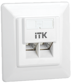 IEK ITK Внутренняя инф. розетка RJ45 кат. 5Е FTP 2 порта CS2-1C5EF-2-1