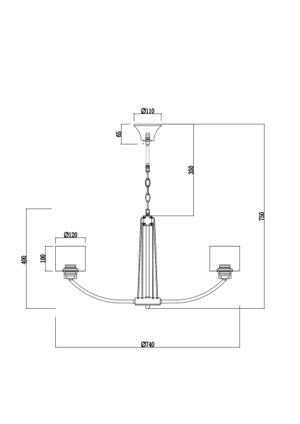 Купить Freya Teodora Черный/золотой/янтарный, Металл/стекло Светильник подвесной (люстра)  8хЕ27 FR5003PL-08B