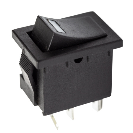Выключатель клавишный 12V 15А (3с) ON-OFF черный с подсветкой Mini Rexant 36-2174