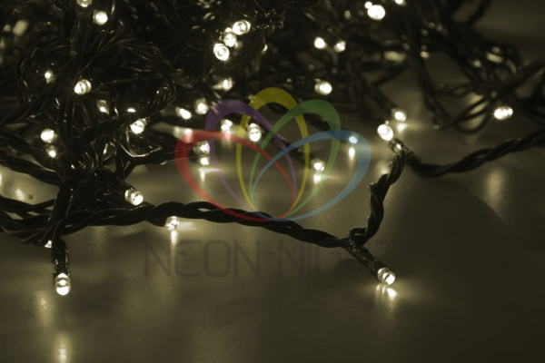 Купить NEON-NIGHT Гирлянда "LED ClipLight" 24V, 5 нитей по 20 метров, цвет диодов ТЕПЛЫЙ БЕЛЫЙ, Flashing (Белый) 323-606
