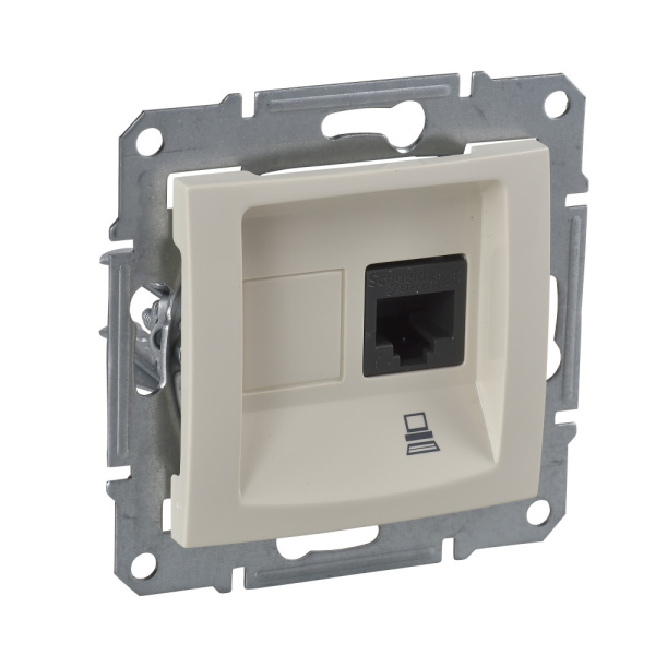 Купить SE Sedna Беж Розетка компьютерная 1-ая RJ45 кат. 5e UTP SDN4300147
