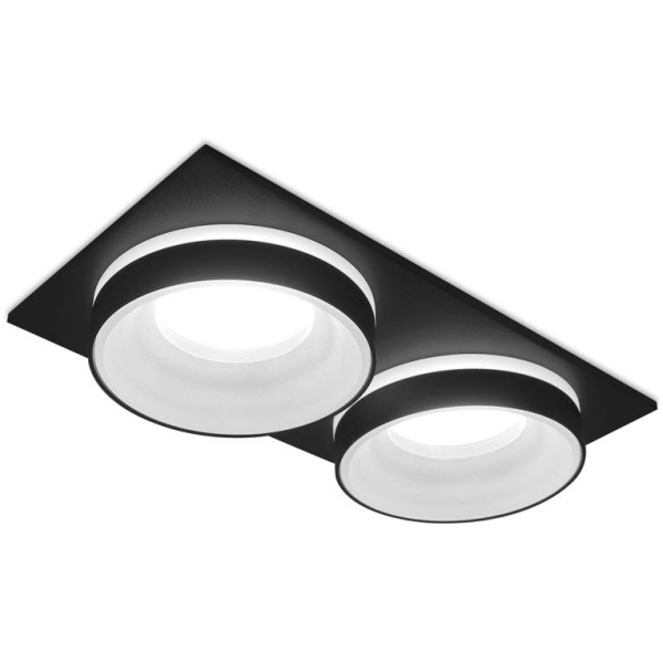 Купить Ambrella Встраиваемый точечный светильник TN319/2 SBK черный песок GU5.3 182*92*40