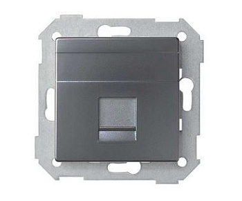 Simon S82 Concept Матовый титан, Розетка 1-я со шт RJ45 прямая для передачи данных 8200005-096