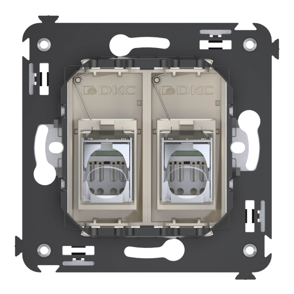 Купить DKC Компьютерная розетка RJ-45 в стену, кат.5e двойная экранированная,"Avanti", "Ванильная дымка"