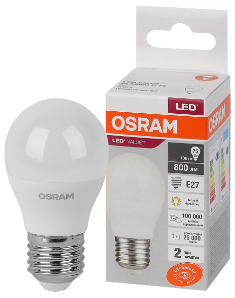 Osram LVCLP75 10SW/830 230V E27 10X1 4058075579897