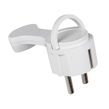 EKF PRO Вилка угловая плоская с/з белая "СТЕЛС" 16А 250В