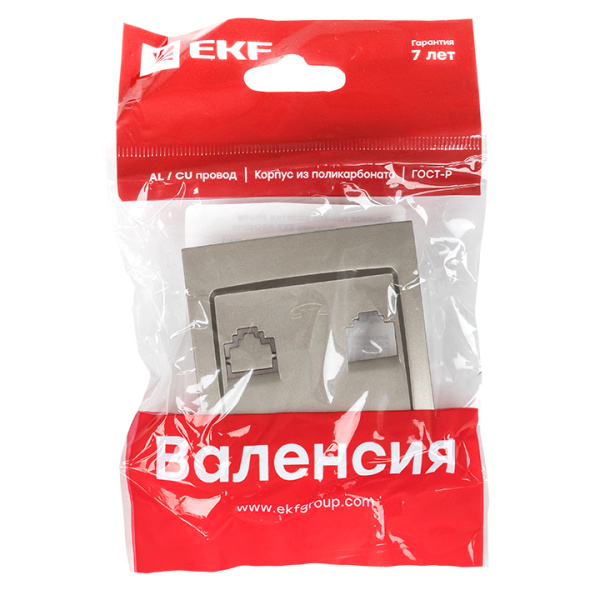 Купить EKF PROxima Валенсия лицевая панель розетки Phone 1-местная кашемир