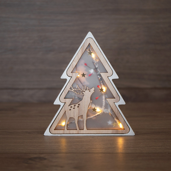 NEON-NIGHT Деревянная фигурка с подсветкой «Елочка» 16х2х18 см 504-029