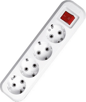 UNIVersal Колодка 4 гн. с/з с выкл. AБС-пластик S304