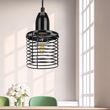 ЭРА PL5 BK Черный Подвес металлический, E27, max 60W, d110 мм