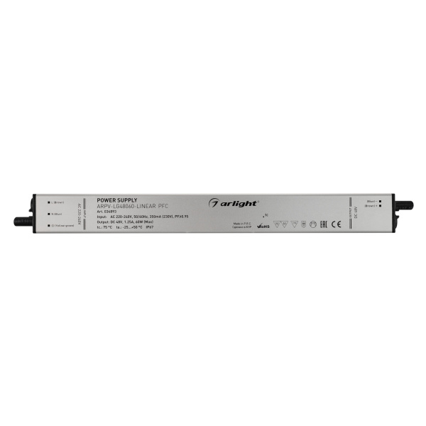 Купить Arlight Блок питания ARPV-LG48060-LINEAR-PFC (48V, 1.25A, 60W) (IP67 Металл, 5 лет) 034893