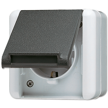 JUNG WG800 Розетка 2Р+З, н/у, серый IP44 820W