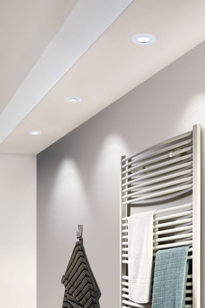 Купить Eglo Светильник LED встраиваемый PINEDA, 1х6W(LED), Ø78, IP44, пластик, белый 95817