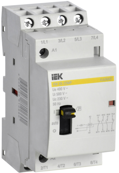 IEK KARAT Контактор модульный с ручным упр. КМ20-22МР AC KARAT