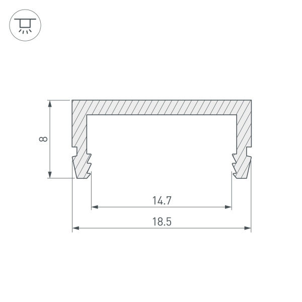 Купить Arlight Профиль ARH-CH15-2000 ANOD (Металл) 027088