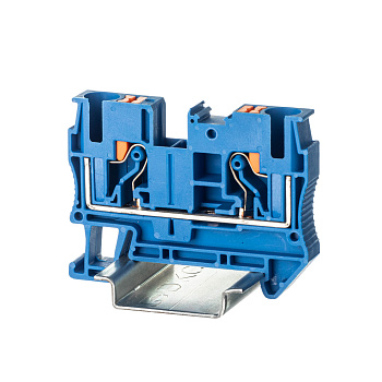 DKC Nuputuk Клемма проходная, зажим push-in, 2 точки подключения, 6 кв.мм, синяя