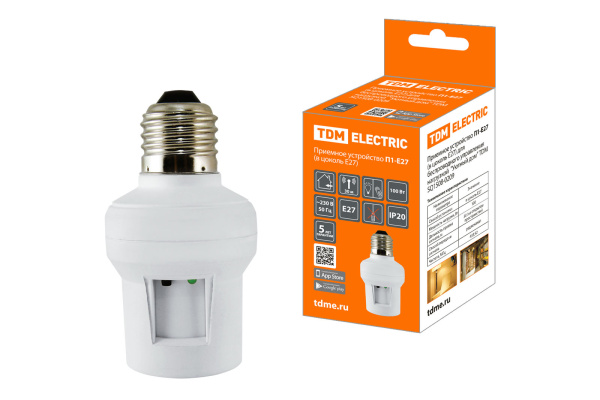 TDM Приемное устройство П1-Е27 (в цоколь Е27) для беспроводного управления нагрузкой  "Уютный дом" SQ1508-0209