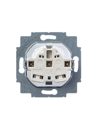 Купить ABB EPJ Levit белый / ледяной Розетка с заземлением со шторками 2CHH203457A6001