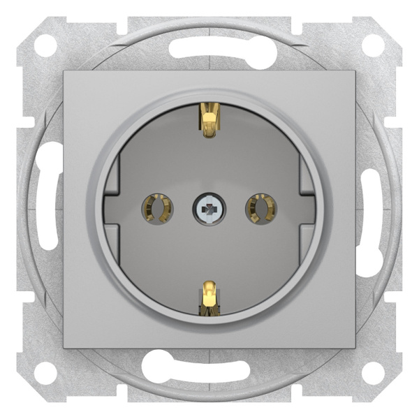 SE Sedna Алюминий Розетка 1-я с/з SDN3000560
