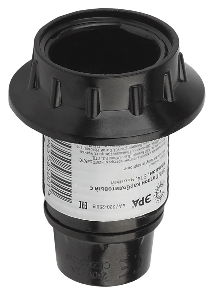 ЭРА E14-R (CARB) Черный Патрон карболитовый с кольцом Е14 Б0027988