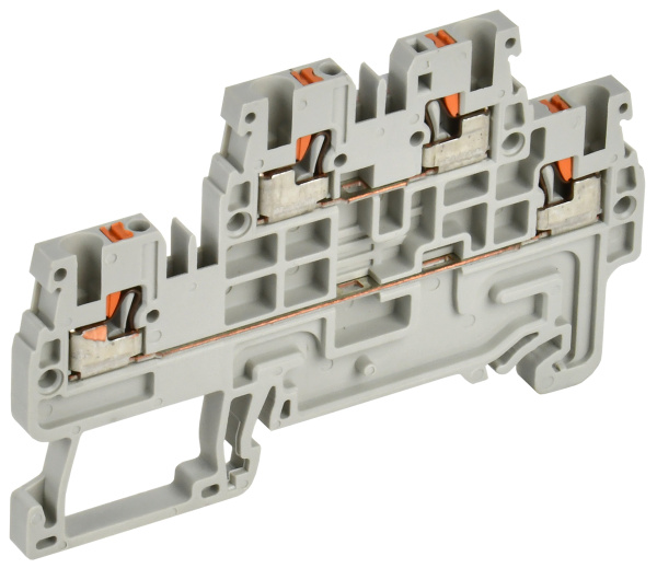 IEK Колодка клеммная CP-ML 2 ур. 1,5мм2 серая