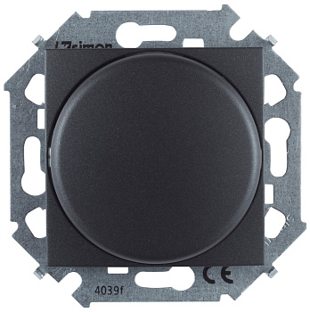 Simon 15 Графит Светорегулятор поворотный для диммируемых LED ламп, 230В, 5-215Вт, винт.зажим 1591796-038