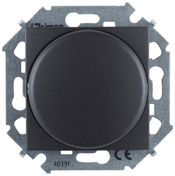 Simon 15 Графит Светорегулятор поворотный для диммируемых LED ламп, 230В, 5-215Вт, винт.зажим 1591796-038