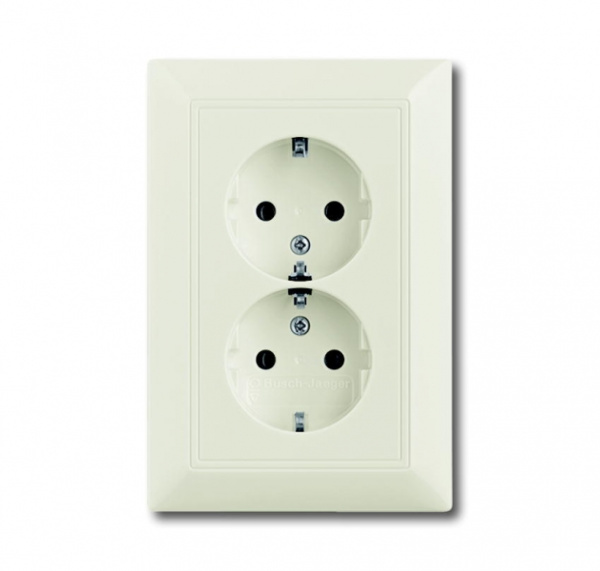 ABB BJB Basic 55 Шале (бел) Розетка 2-ая с/з моноблок 2CKA002014A1478