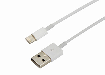 USB кабель для iPhone 5/6/7 моделей ОРИГИНАЛ (чип MFI) 1М белый Rexant 18-0000