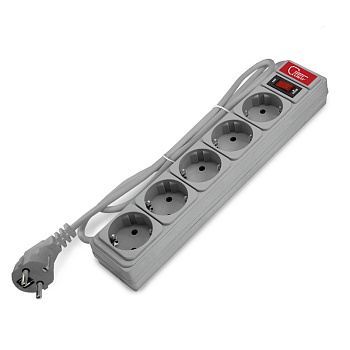 СОЮЗ Сетевой фильтр ПВС 3*0,75 1,5м серый премиум упаковка 1328.