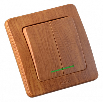 Hegel Мастер внутр Дуб ВС16-352-05 Выключатель 2-клавишный, с индикацией