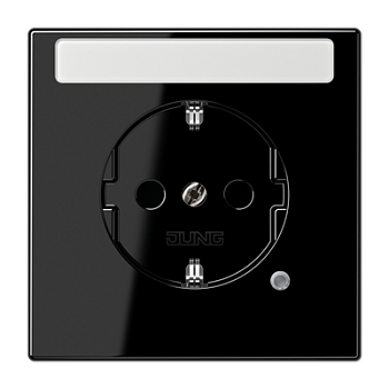 JUNG SCHUKO-розетка с полем для надписи и индикатором, чёрный LS1520NAKOSW