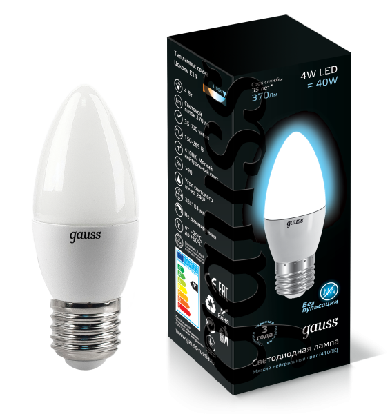 Купить Gauss Лампа LED свеча 4W E27 4100K FR EB103102204