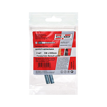 Tech-Krep Шпилька сантехническая М8х100 (2 шт) - пакет 112234