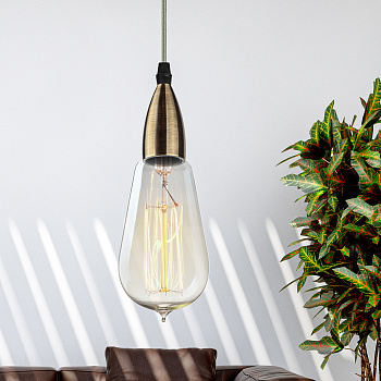 ЭРА PL13 E27 - 7 BR Подсветка Накладной, цоколь Е27, провод 1 м, цвет медь (60/360)