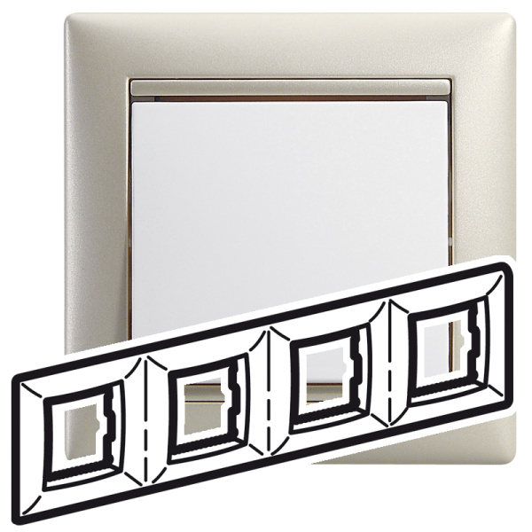 Legrand Valena Жемчужный Рамка 4-ая гориз 770474