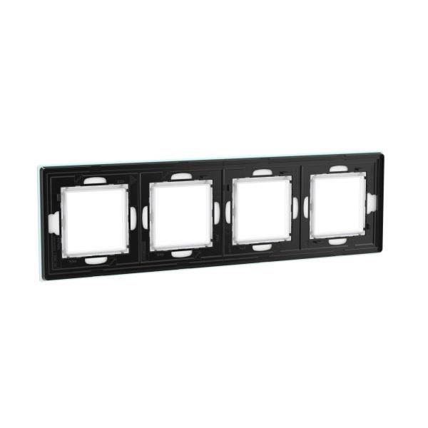 Купить DKC Рамка из натурального стекла, "Avanti", белая, 4 поста (8 мод.)