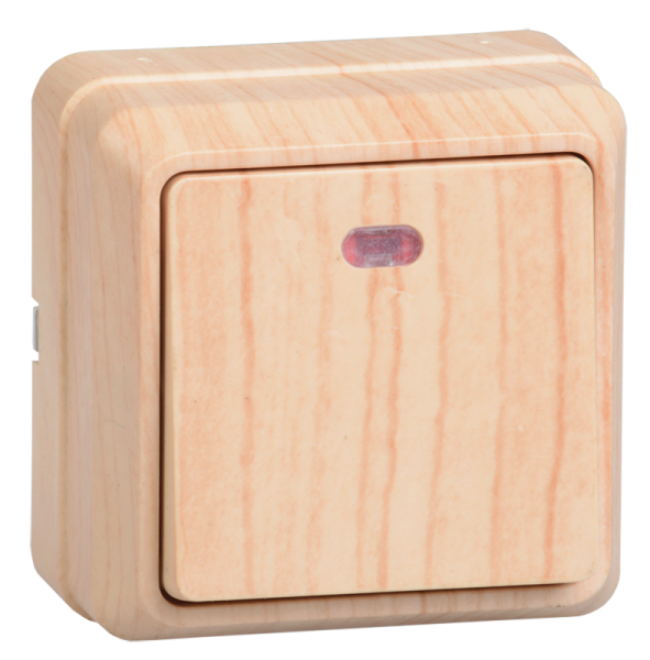 Купить IEK OKTAVA ВС20-1-1-ОС Выключатель 1кл с инд. 10А откр.уст. (сосна)