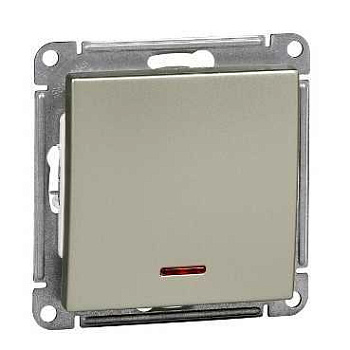 Systeme Electric Wessen 59 Шампань Выключатель 1-клавишный 10АХ с подсветкой