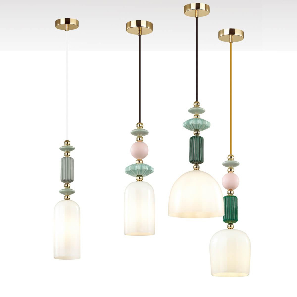 Купить Odeon Light 4861/1 CLASSIC ODL_EX21 золото/раноцветн./керамика/стекло Подвес E14 1*40W CANDY