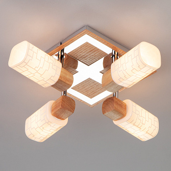 Eurosvet Спот 20029/4 хром / светлое дерево 00000073774