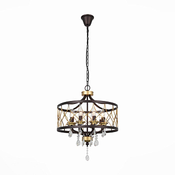 ST LUCE SL789.423.08 Люстра подвесная  Темный кофе, Золото/Темный кофе, Золото, Прозрачный E14 8*60W ST LUCE SL789.423.08 Люстра подвесная  Темный кофе, Золото/Темный кофе, Золото, Прозрачный E14 8*60W