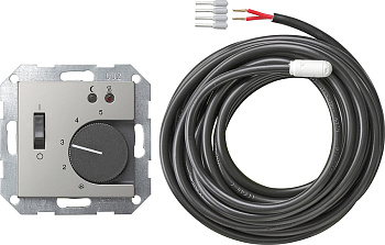 Gira S-55 Сталь Терморегулятор с подогревом пола 0394600