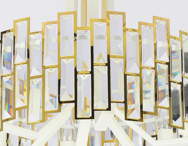 Купить Ambrella Подвесная люстра с хрусталем TR5051 GD/WH/CL золото/белый/прозрачный E14/6 max 40W D500*380